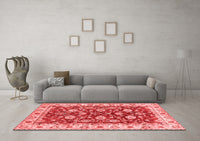 Machine Washable Oriental Red Traditional Rug, wshabs434red