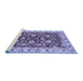 Sideview of Machine Washable Oriental Blue Traditional Rug, wshabs434blu