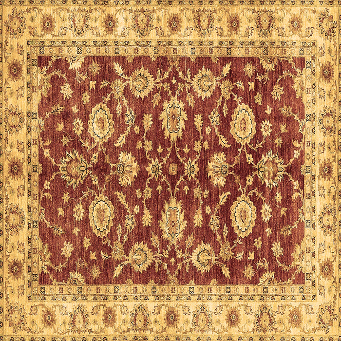 Square Machine Washable Oriental Brown Traditional Rug, wshabs434brn