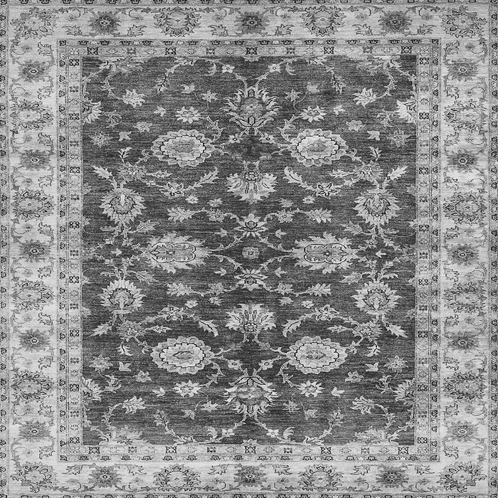 Square Oriental Gray Traditional Rug, abs434gry