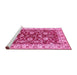 Sideview of Machine Washable Oriental Pink Traditional Rug, wshabs434pnk