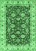 Machine Washable Oriental Emerald Green Traditional Area Rugs, wshabs434emgrn