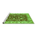 Sideview of Machine Washable Oriental Green Traditional Area Rugs, wshabs434grn