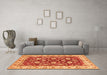 Machine Washable Oriental Orange Traditional Area Rugs in a Living Room, wshabs434org