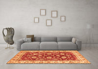 Machine Washable Oriental Orange Traditional Rug, wshabs434org