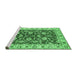 Sideview of Machine Washable Oriental Emerald Green Traditional Area Rugs, wshabs434emgrn