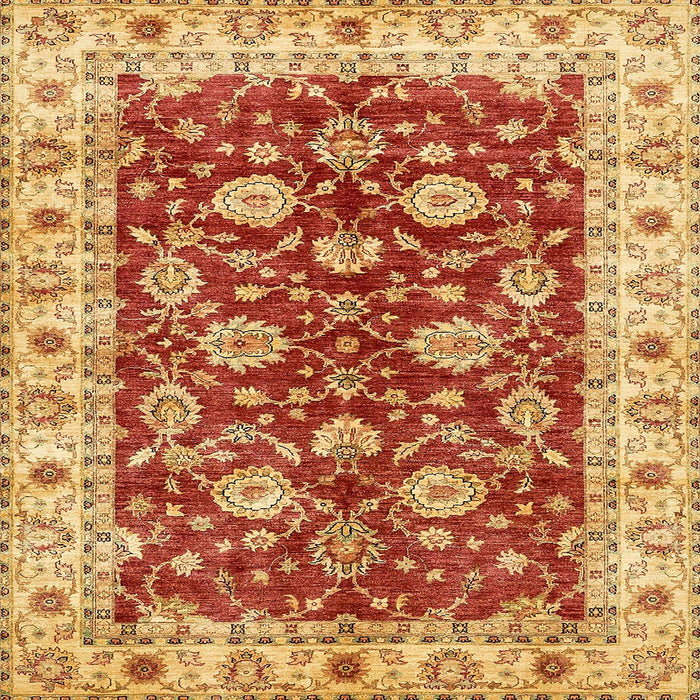 Square Abstract Orange Oriental Rug, abs434