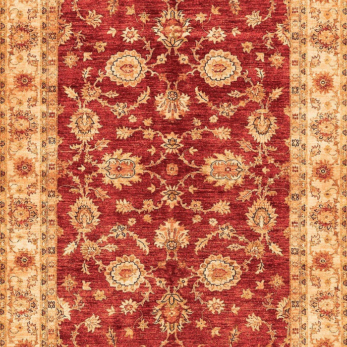 Machine Washable Oriental Orange Traditional Area Rugs, wshabs434org