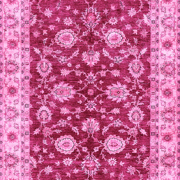 Machine Washable Oriental Pink Traditional Rug, wshabs434pnk