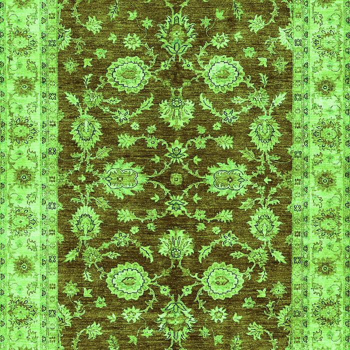 Machine Washable Oriental Green Traditional Area Rugs, wshabs434grn