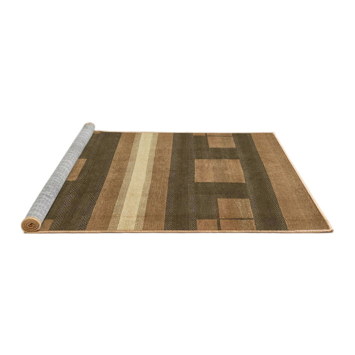 Sideview of Machine Washable Abstract Bronze Brown Rug, wshabs435