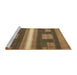 Sideview of Machine Washable Abstract Bronze Brown Rug, wshabs435