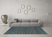 Machine Washable Abstract Light Blue Modern Rug, wshabs4350lblu