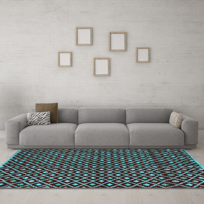 Machine Washable Abstract Light Blue Modern Rug in a Living Room, wshabs4350lblu