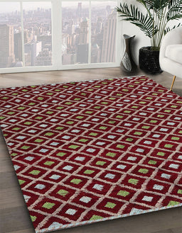 Abstract Pink Modern Rug in Family Room, abs4350