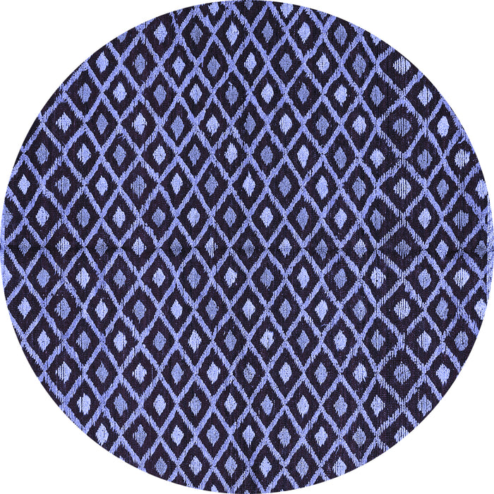 Round Abstract Blue Modern Rug, abs4350blu