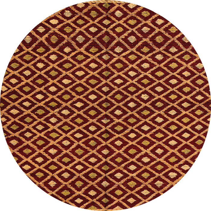 Round Abstract Orange Modern Rug, abs4350org