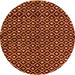 Round Abstract Orange Modern Rug, abs4350org