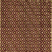 Square Machine Washable Abstract Brown Modern Rug, wshabs4350brn