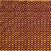 Square Machine Washable Abstract Orange Modern Area Rugs, wshabs4350org