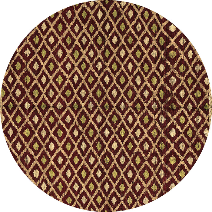 Round Machine Washable Abstract Brown Modern Rug, wshabs4350brn