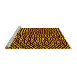 Sideview of Machine Washable Abstract Yellow Modern Rug, wshabs4350yw