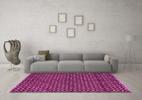 Machine Washable Abstract Pink Modern Rug, wshabs4350pnk