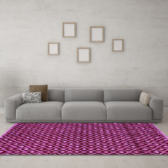 Machine Washable Abstract Pink Modern Rug in a Living Room, wshabs4350pnk