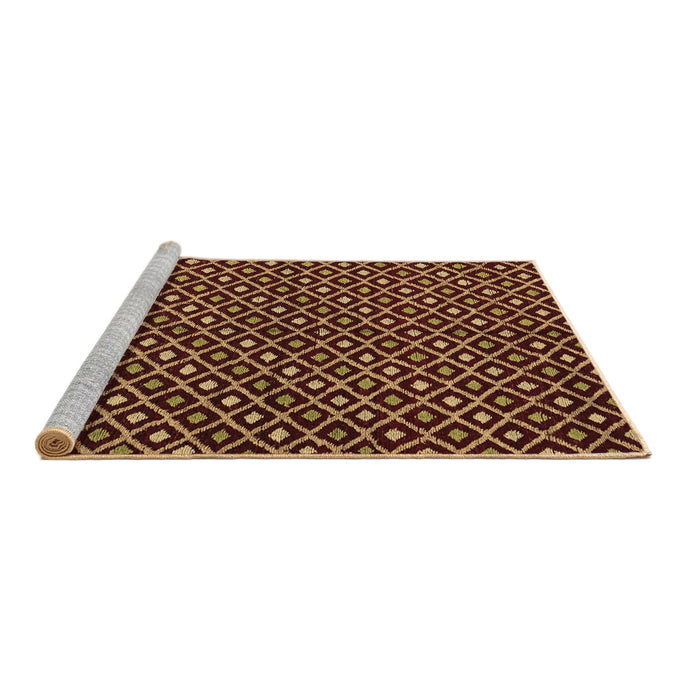 Sideview of Machine Washable Abstract Brown Modern Rug, wshabs4350brn