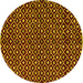 Round Machine Washable Abstract Yellow Modern Rug, wshabs4350yw