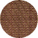 Round Abstract Brown Modern Rug, abs4350brn