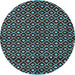 Round Abstract Light Blue Modern Rug, abs4350lblu