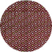 Round Machine Washable Abstract Rosy Pink Rug, wshabs4350