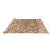 Sideview of Machine Washable Abstract Chocolate Brown Rug, wshabs4351