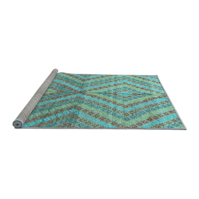 Sideview of Machine Washable Abstract Light Blue Modern Rug, wshabs4351lblu