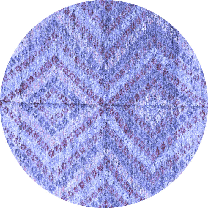 Round Abstract Blue Modern Rug, abs4351blu