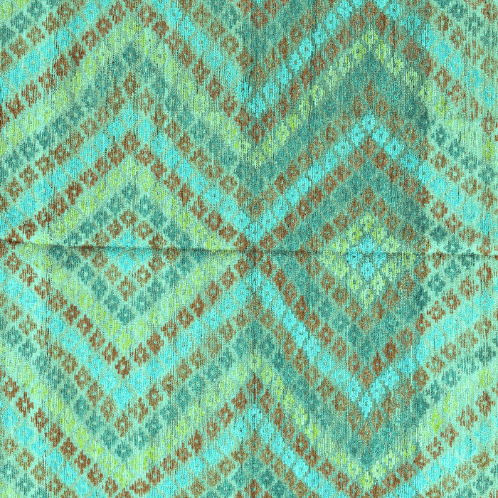 Square Machine Washable Abstract Turquoise Modern Area Rugs, wshabs4351turq