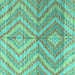 Square Machine Washable Abstract Turquoise Modern Area Rugs, wshabs4351turq