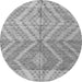 Round Machine Washable Abstract Gray Modern Rug, wshabs4351gry