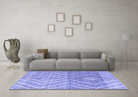 Machine Washable Abstract Blue Modern Rug, wshabs4351blu