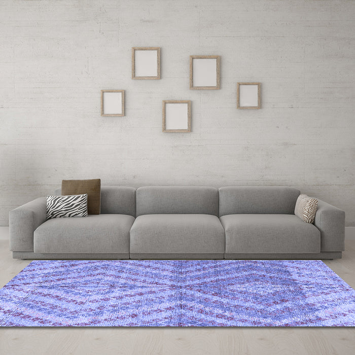 Machine Washable Abstract Blue Modern Rug in a Living Room, wshabs4351blu