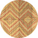 Round Abstract Brown Modern Rug, abs4351brn