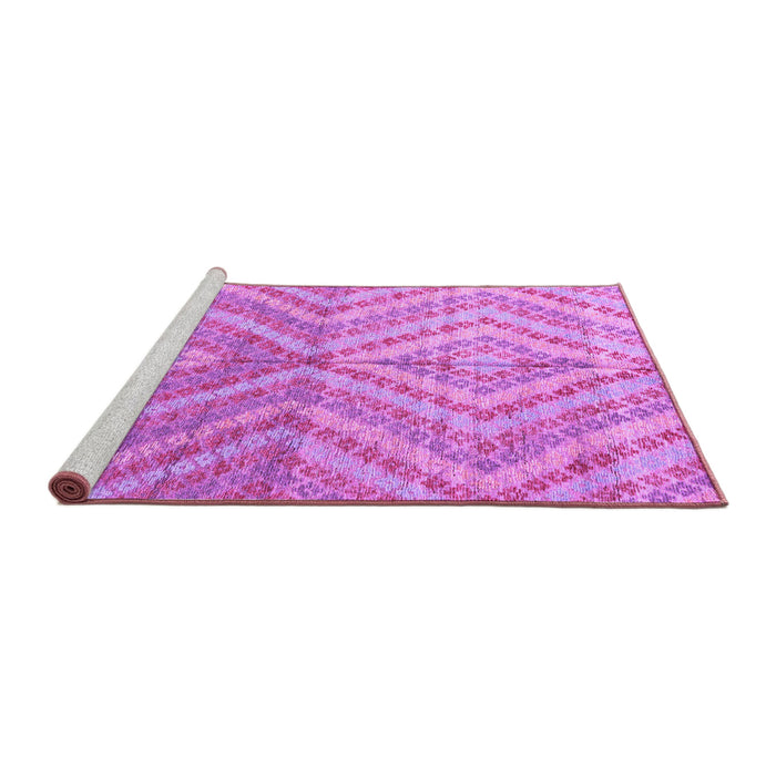 Sideview of Machine Washable Abstract Purple Modern Area Rugs, wshabs4351pur