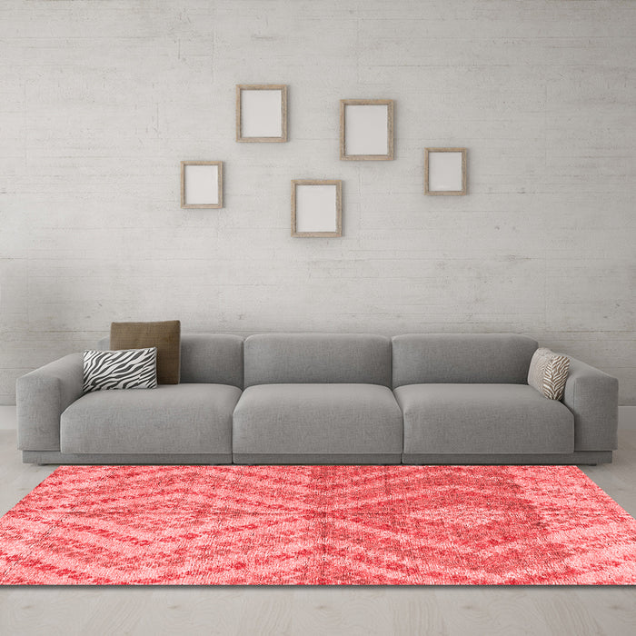 Modern Red Washable Rugs