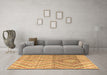 Machine Washable Abstract Brown Modern Rug in a Living Room,, wshabs4351brn