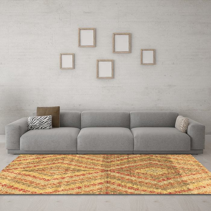 Machine Washable Abstract Brown Modern Rug in a Living Room,, wshabs4351brn