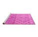 Sideview of Machine Washable Abstract Pink Modern Rug, wshabs4351pnk