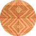 Round Abstract Orange Modern Rug, abs4351org