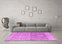 Machine Washable Abstract Purple Modern Area Rugs in a Living Room, wshabs4351pur