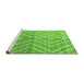 Sideview of Machine Washable Abstract Green Modern Area Rugs, wshabs4351grn